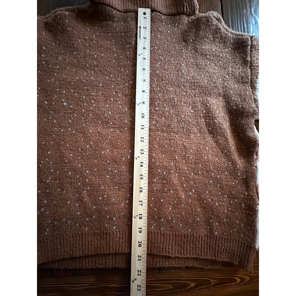 Brown Teal Southwestern Quarter Zip Sweater XE202311639 Small - Picture 10 of 10